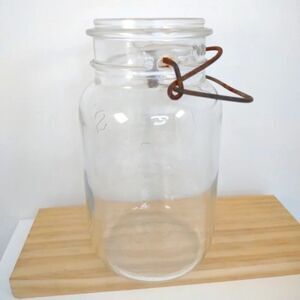 Vintage Atlas E-Z Seal Clear Glass Canning Jar Wire Bail No Lid
